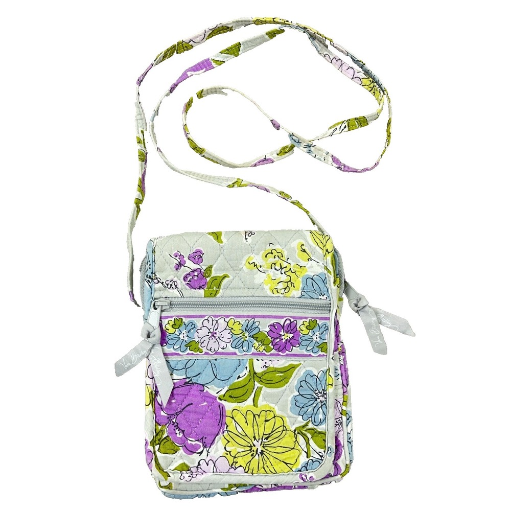 Vera Bradley Mini Hipster Crossbody Purse Watercolor Gray Purple VTG Y2K 6"x7"